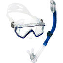 Used Cressi Pano 4 Dive Mask and Supernova Dry Snorkel Combo - Clear/Cobalt - DIPNDIVE