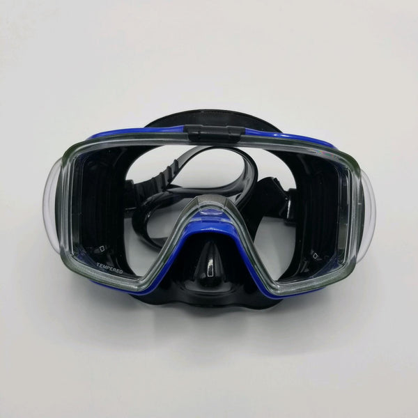 Open Box Tusa Adult Visio Tri-Ex Adult Dive Mask - Black / Metallic Blue - DIPNDIVE