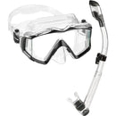 Used Cressi Pano 4 Dive Mask and Supernova Dry Snorkel Combo - Clear/Titanium - DIPNDIVE