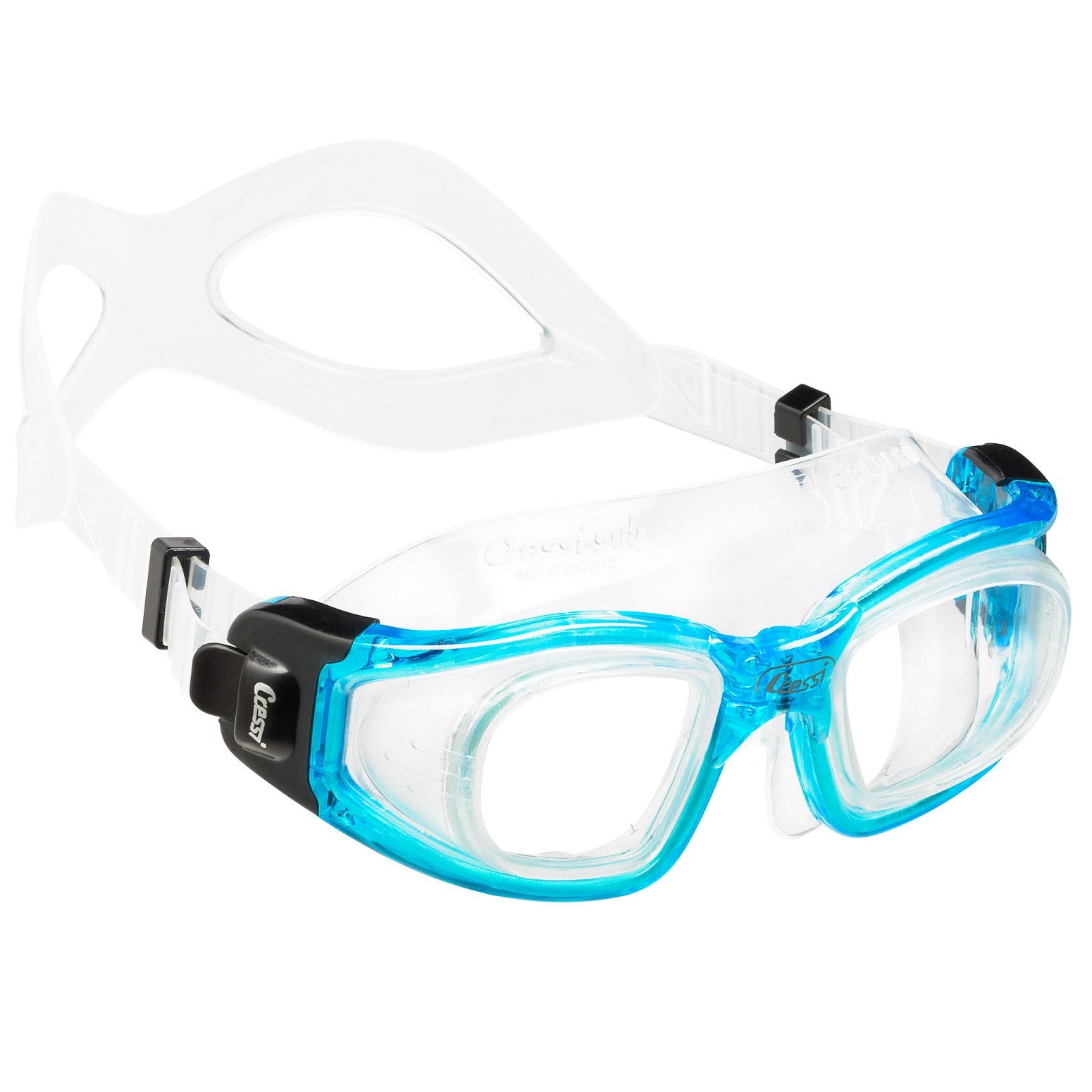 CRESSI Clear Eyes Goggles White/Aquamarine – Unisex Pure Silicone Swimming Goggles With Molecular Anti Fog Lens Treatment, White/Acquamarine Clear Lens, One Size - View #4