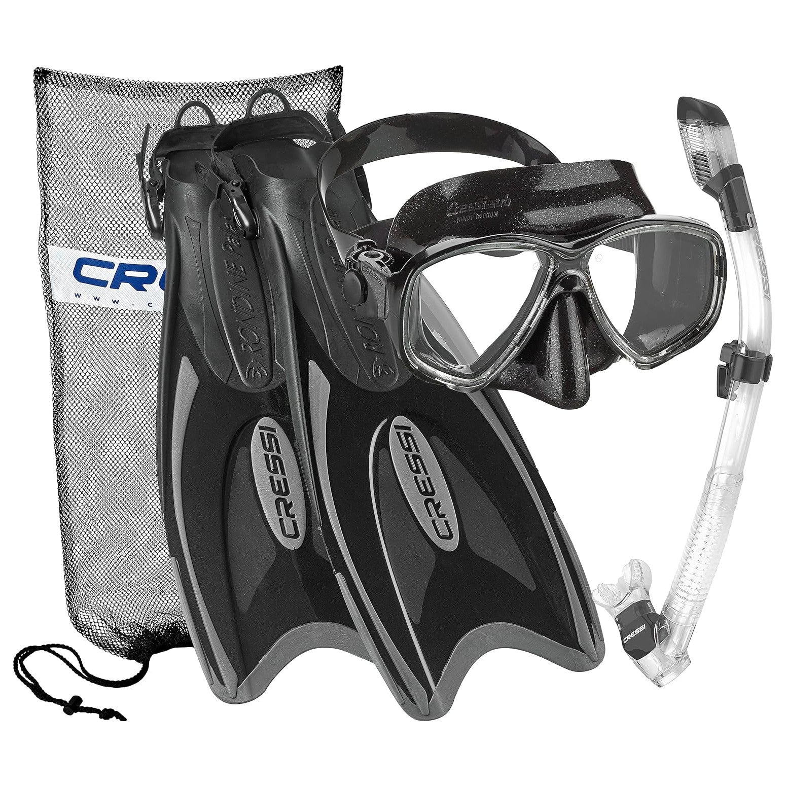 Cressi Marea Mask - Supernova Dry Snorkel - Palau Fins