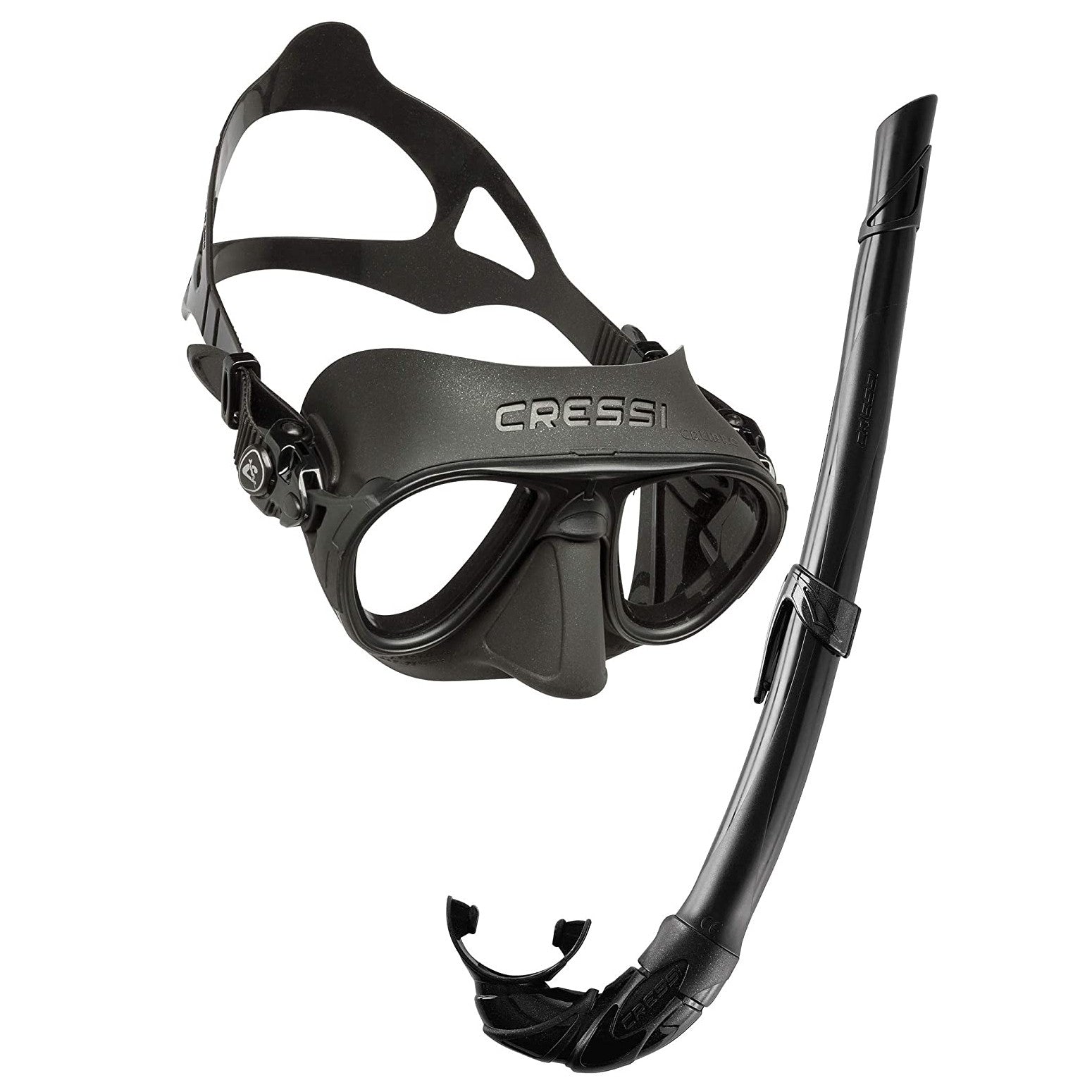 Set Maschera Calibro + Snorkel Corsica Cressi - Antiappannamento, Per Snorkeling E Freediving