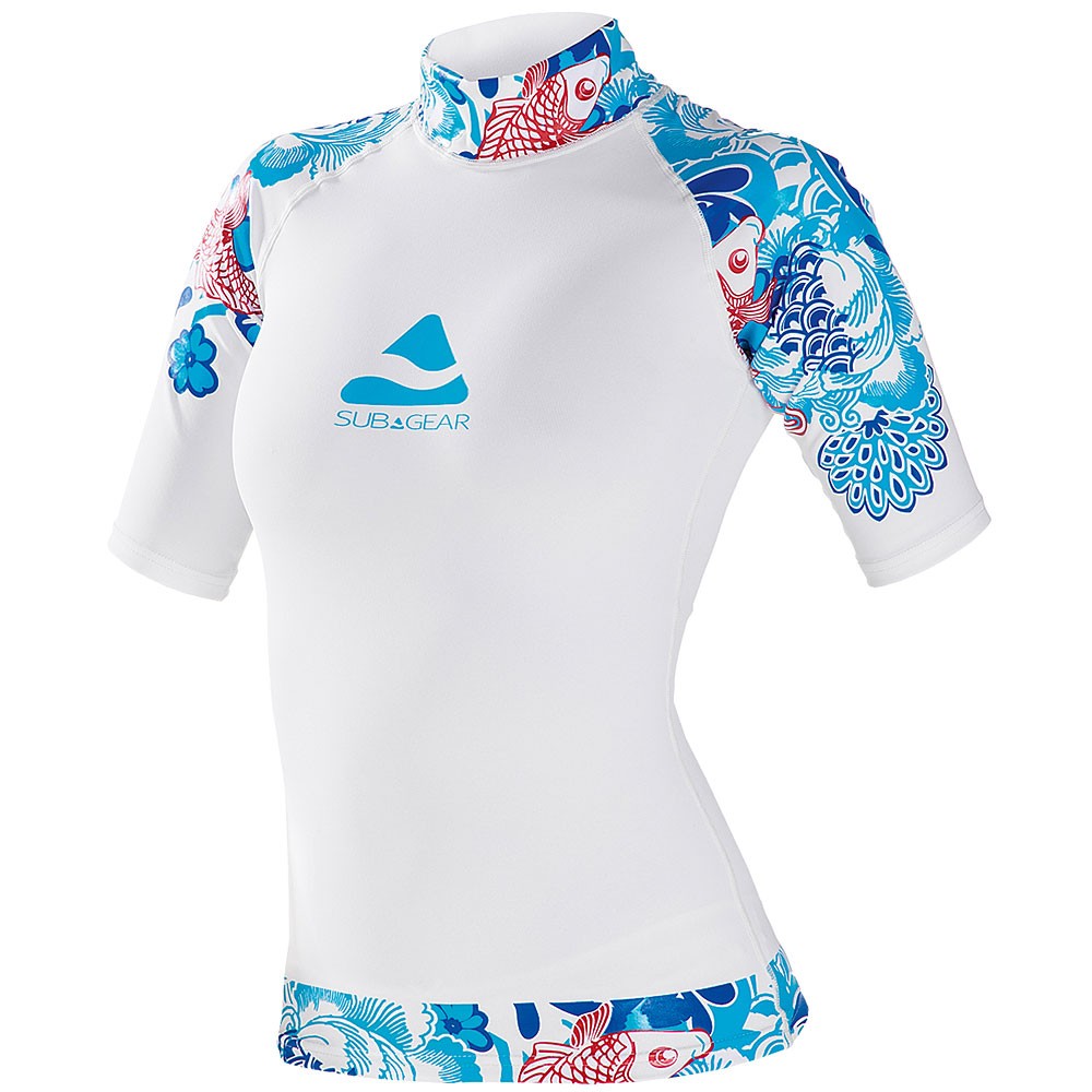 Aqualung Rash Guard Loose Fit Short Sleeve Woman Blue / White