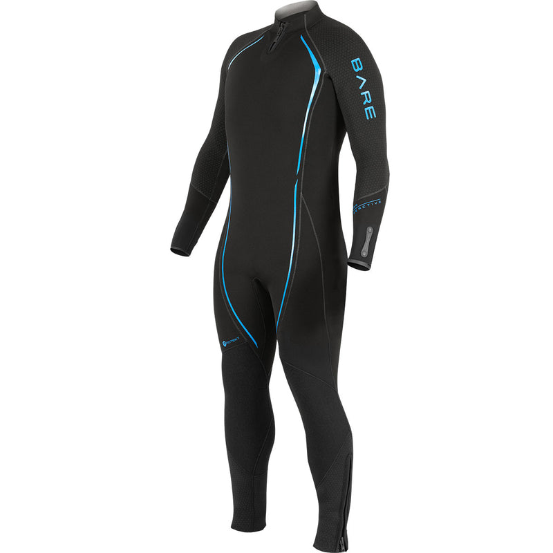 Used Bare 7mm Mens Reactive Full Wetsuit-Blue-Large - DIPNDIVE