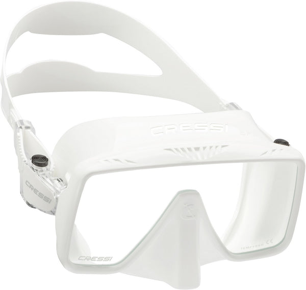 Used Cressi SF1 Squared Frameless Dive Mask - White - DIPNDIVE