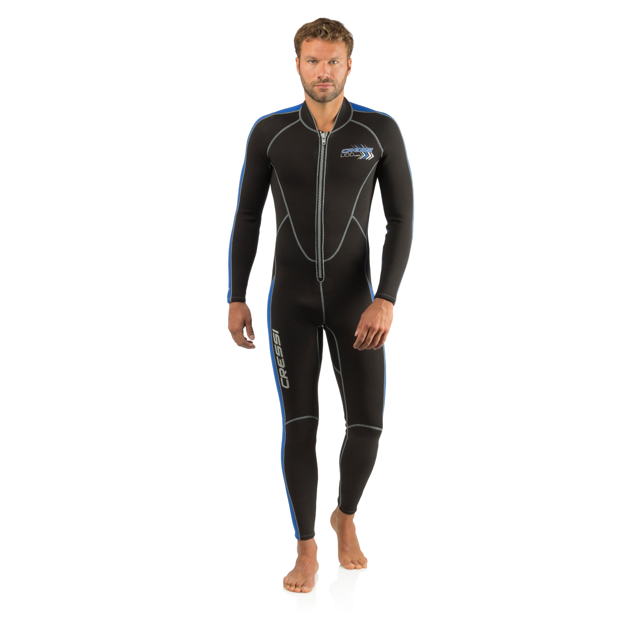 Cressi 2mm Mens Lido Long Full Front Zip Wetsuit - DIPNDIVE