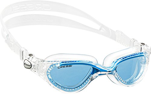 Open Box Cressi Flash Swimming Goggles, Clear/Blue, Azure Lens - DIPNDIVE
