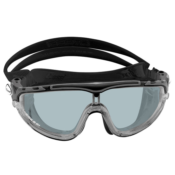 Open Box Cressi Adult Wide View Silicone Skylight Swimming Mask - Black/Black/Black Tinted Lens - DIPNDIVE