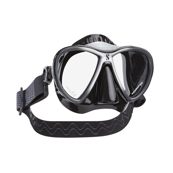 Used ScubaPro Synergy 2 Twin Mask with Comfort Strap - Black/Silver Black Skirt - DIPNDIVE