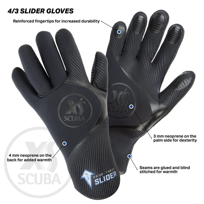 XS Scuba 4/3 Slider Dive Gloves - DIPNDIVE