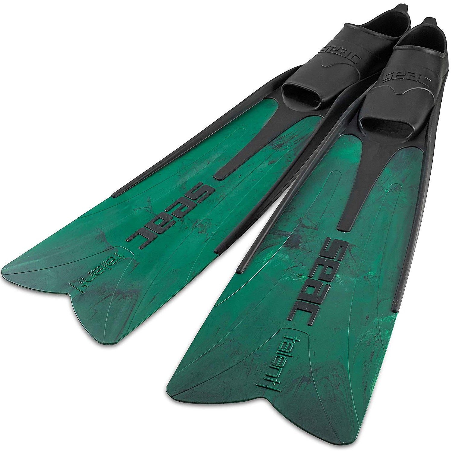 Used Seac Talent Camo Medium-Long Blade Fins - Camo Green, Size: 8-8.5  (41/42)