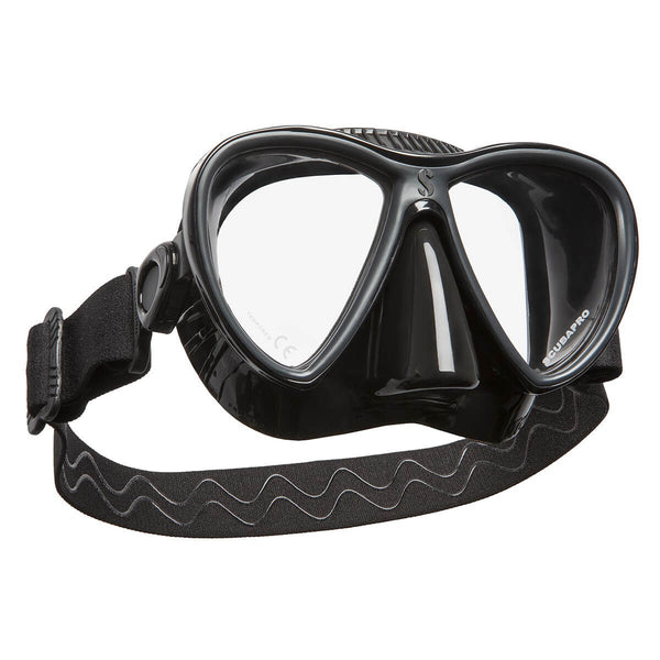 Used ScubaPro Synergy Trufit Twin Lens Dive Mask - All Black - DIPNDIVE