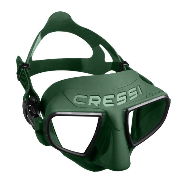 Open Box Cressi Atom Frameless Freediving Mask - Green / Black - DIPNDIVE