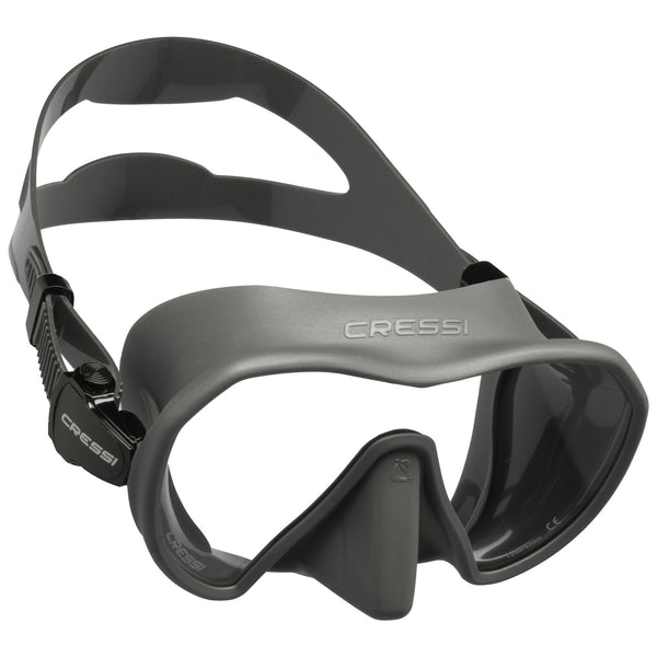 Open Box Cressi Z1 Adult Frameless Scuba Diving Mask - Graphite/Graphite - DIPNDIVE