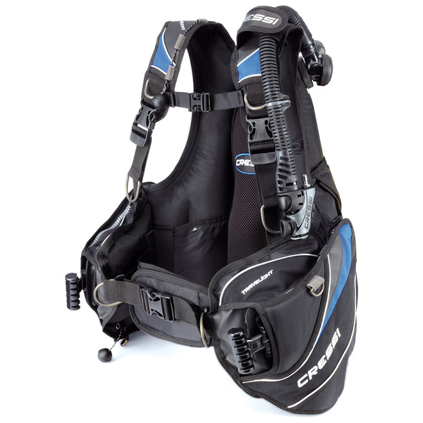 Open Box Cressi Travelight Scuba Dive Buoyancy Compensator - Black/Blue - Small - DIPNDIVE