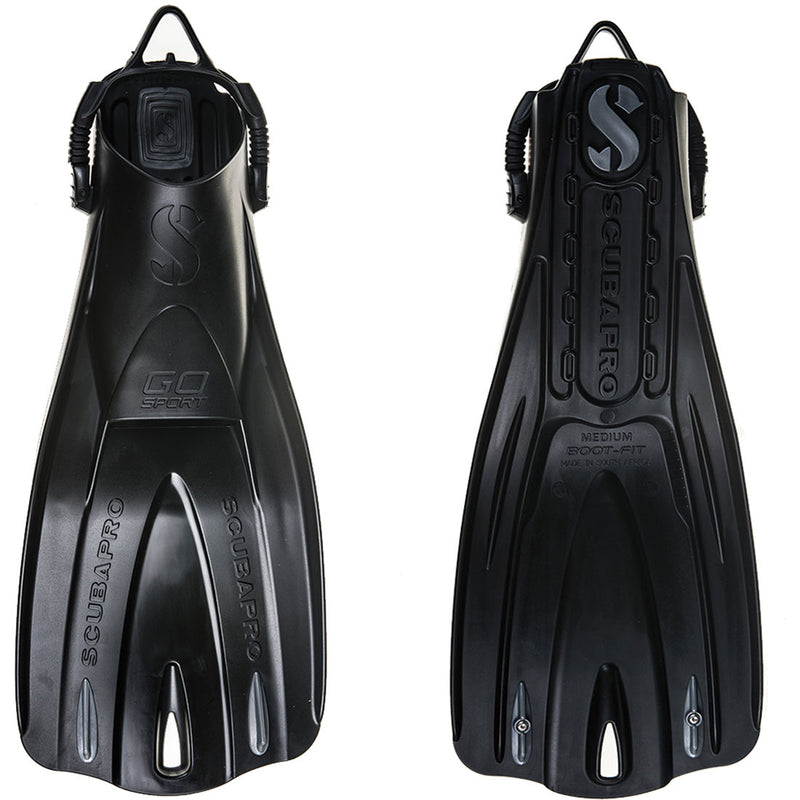 Used ScubaPro GO Sport Dive Fins, Black, Size: Large - DIPNDIVE
