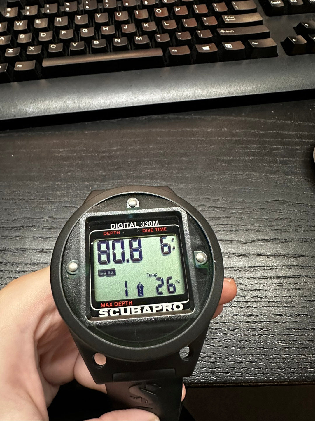 Used ScubaPro Digital 330 Wrist Depth Gauge, Metric DIPNDIVE