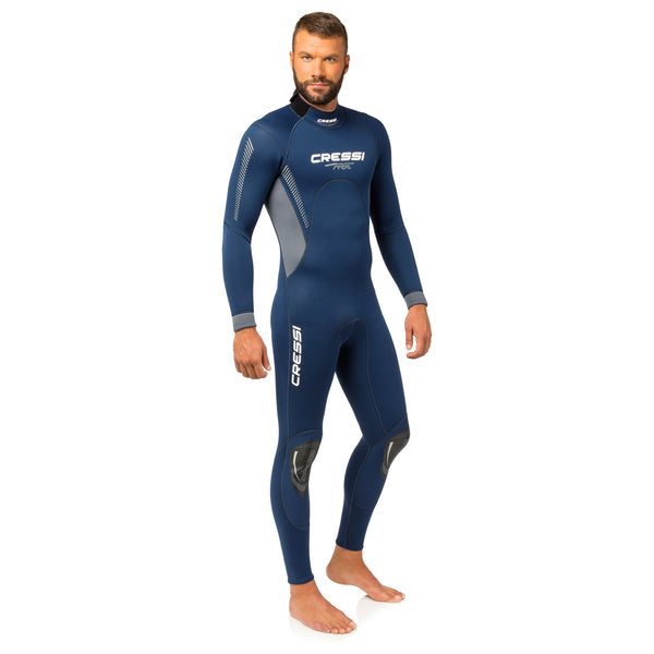 Open Box Cressi 3mm Mens Fast Full Wetsuit Back-Zip, Size: Large - DIPNDIVE