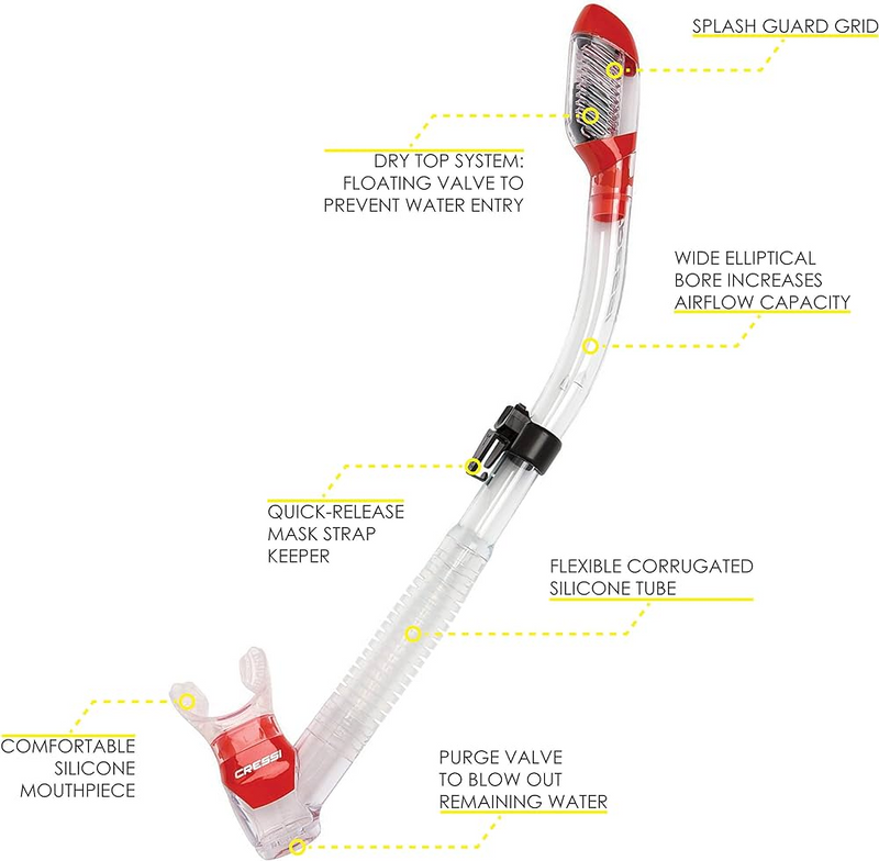 Cressi Supernova Dry Adult Size Snorkel