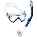 Used Cressi Pano 4 Dive Mask and Supernova Dry Snorkel Combo - Clear/Cobalt - DIPNDIVE