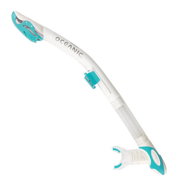 Open Box Oceanic Ultra Dry Scuba Dive Snorkel - White / Sea Blue