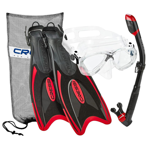 Cressi Marea Mask - Supernova Dry Snorkel - Palau Fins Snorkel Set - DIPNDIVE