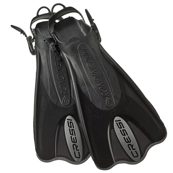 Used Cressi Palau Saf Open Heel Fins - Black/Titanuim - L/XL - DIPNDIVE