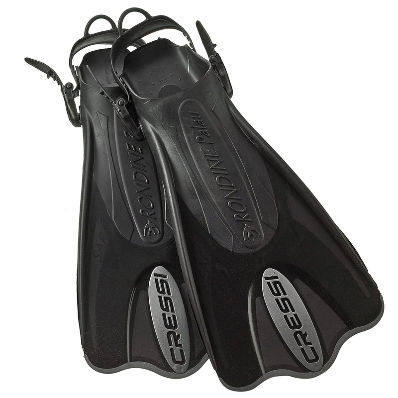 Used Cressi Palau Saf Open Heel Fins - Black/Titanuim - L/XL