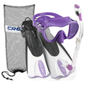 Cressi F1 Mask - Supernova Dry Snorkel - Palau SAF Fins Snorkel Set - DIPNDIVE