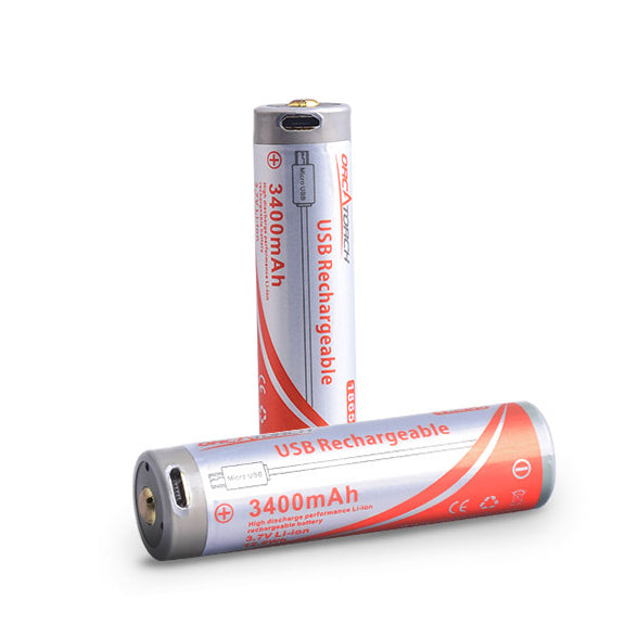 OrcaTorch 18650 USB Battery (3400mah) - DIPNDIVE