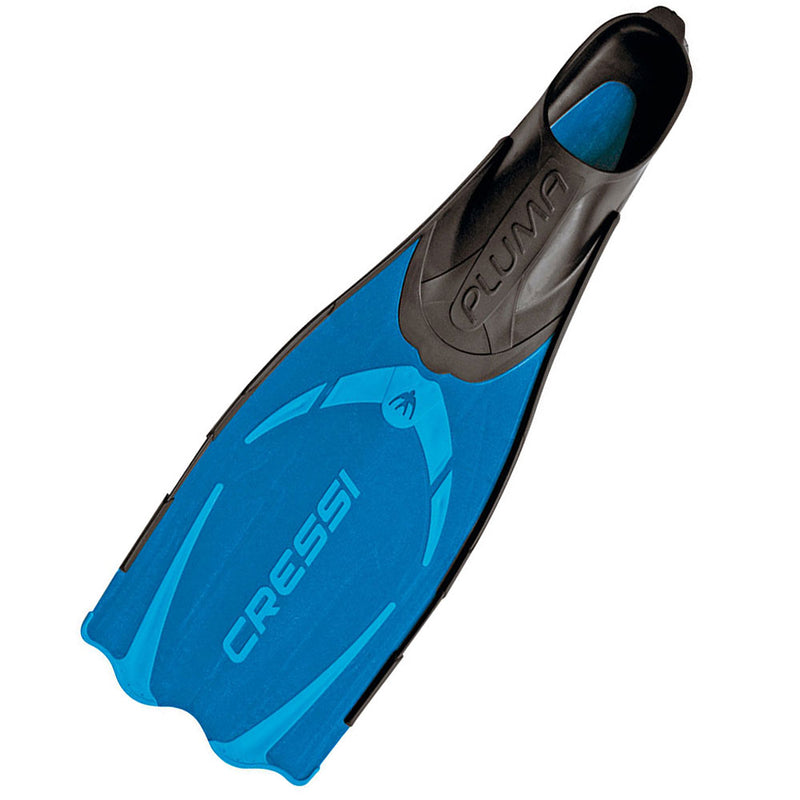 Open Box Cressi Pluma Full Foot Fins-Blue / Azure / 45-46