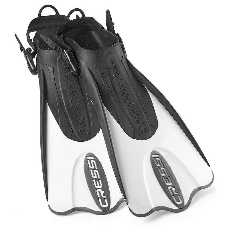 Used Cressi Palau Saf Open Heel Fins - White/Black - M/L