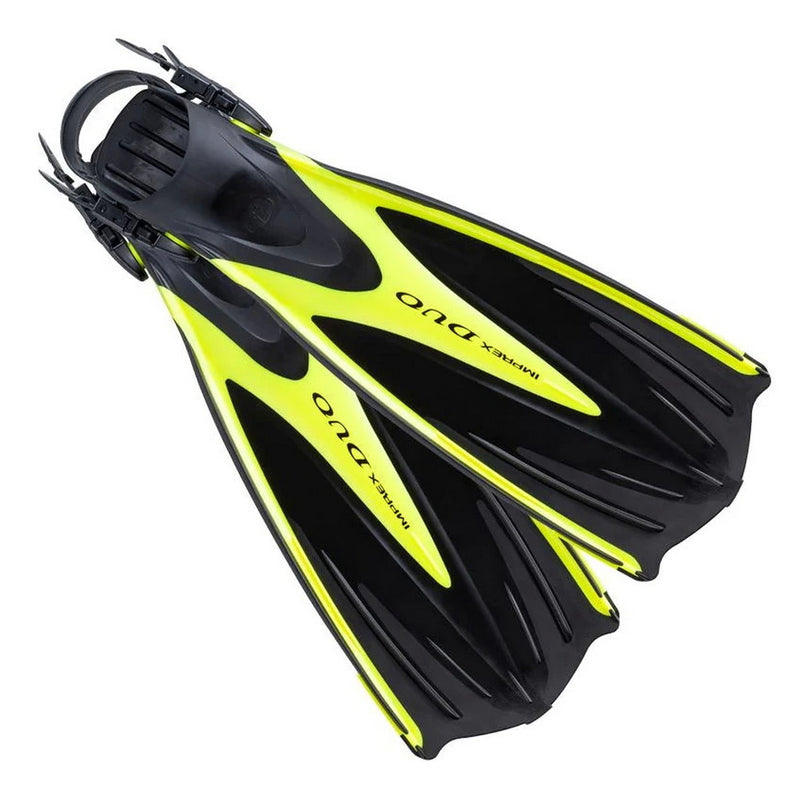 Open Box Tusa Imprex Duo Scuba Diving Fins - Yellow - Large - US Size:10-13