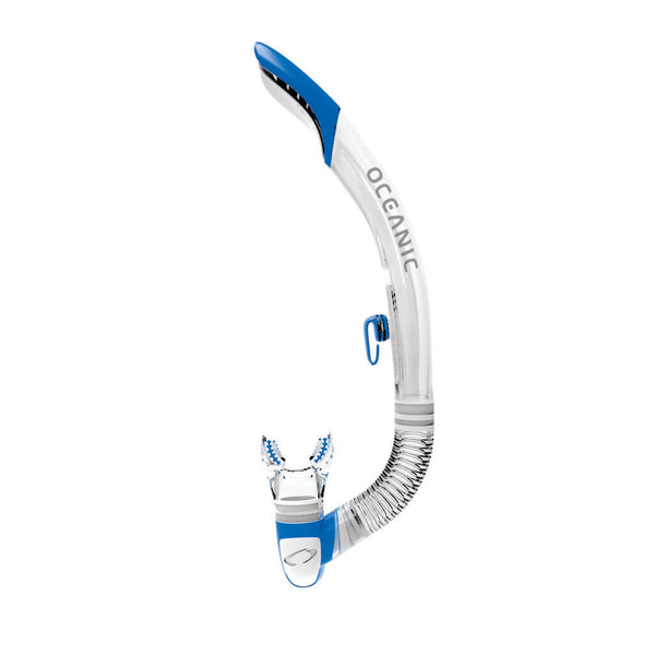 Used Oceanic Ultra SD Diving Snorkel - Clear / Blue - DIPNDIVE