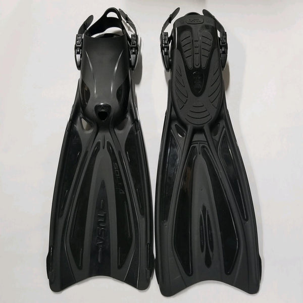 Open Box Tusa Open Heel Solla Dive Fins-Black-Large/X-Large (10-14) - DIPNDIVE