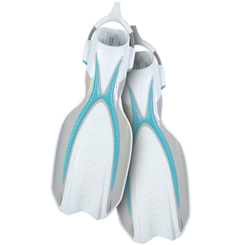 Used Oceanic Manta Ray Scuba Dive Fins-X-Small-Blue / White - DIPNDIVE