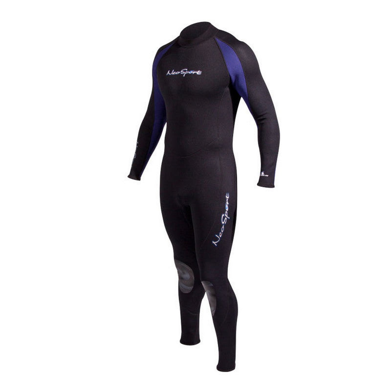 Open Box NeoSport 5mm Men’s Neoprene Backzip Jumpsuits-Black/Blue-Small - DIPNDIVE