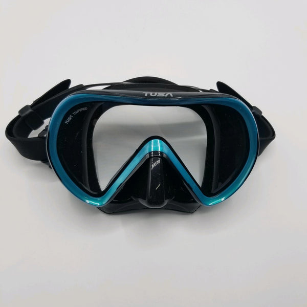 Open Box Tusa Ino Scuba Diving Mask - Black Silicone/Ocean Green - DIPNDIVE