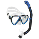 Open Box Cressi Ikarus Mask with Orion Semi-Dry Snorkel Combo - Clear-Black/Blue - DIPNDIVE