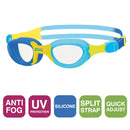 Zoggs Kids' Little Super Seal Swim Goggles Blue/Yellow - Clear Lens - DIPNDIVE
