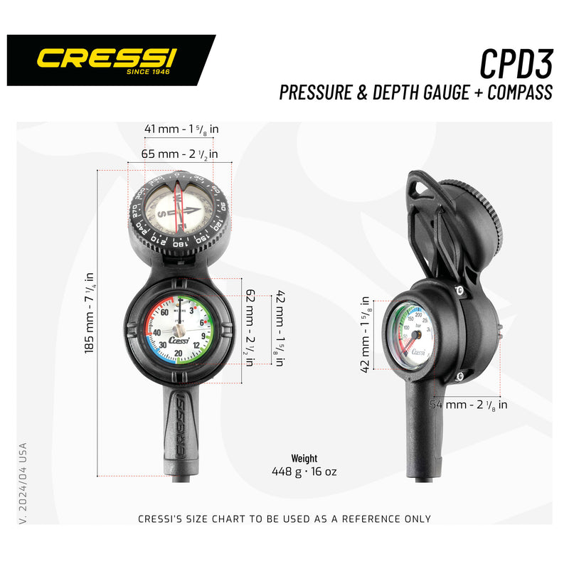 Cressi CPD3 Scuba Diving Console - DIPNDIVE