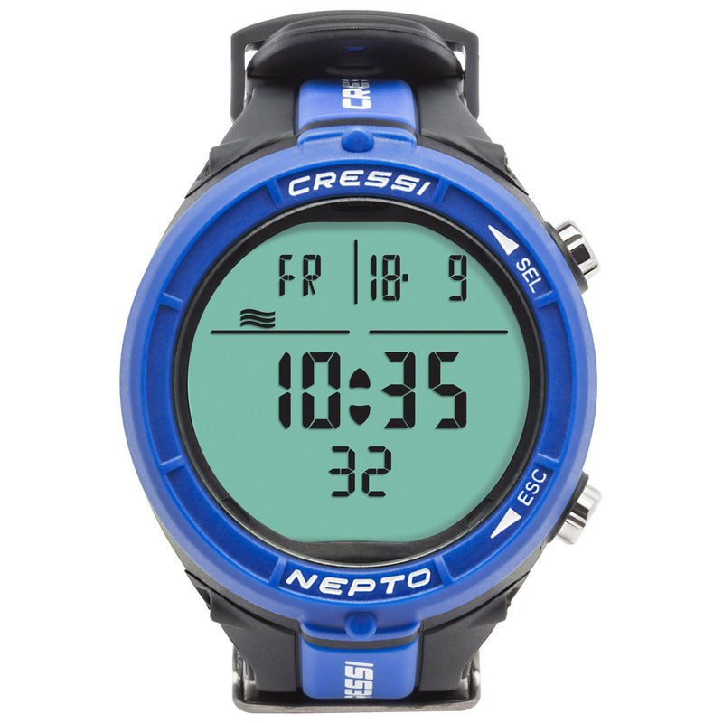 Open Box Cressi Nepto Scuba Diving Computer - Blue - DIPNDIVE