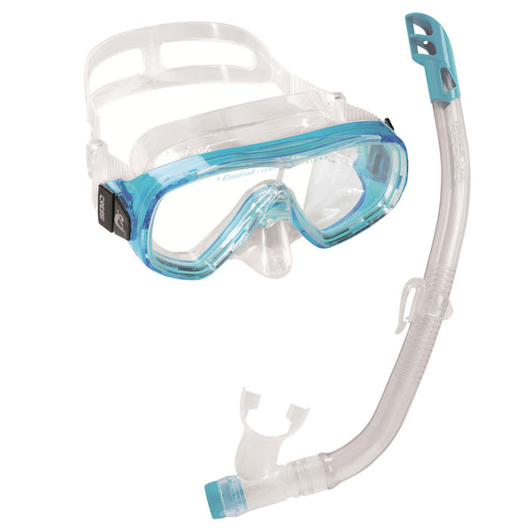 Used Cressi Ondina Mask And Top Snorkel Combo Set - Clear/Aquamarine - DIPNDIVE