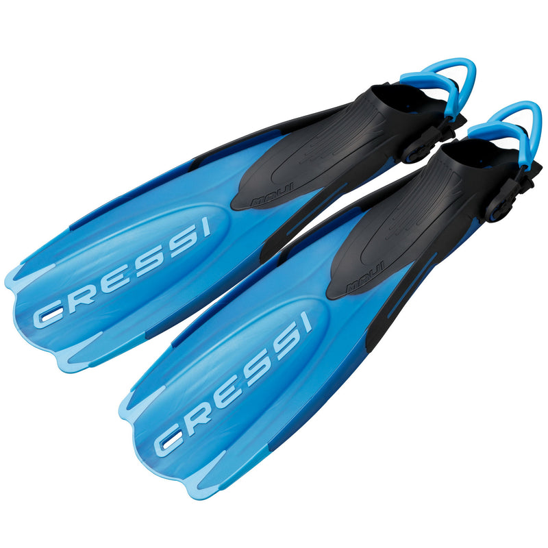 Used Cressi Maui Open Heel Fins - Black/Blue - Medium/Large - DIPNDIVE