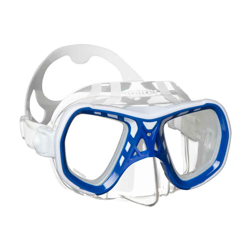Used Mares Spyder Diving Mask - White/Blue/Clear - DIPNDIVE