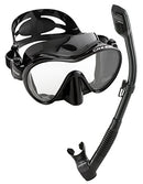 Used Cressi Frameless Dive Mask and Supernova Dry Snorkel Combo-Black - DIPNDIVE