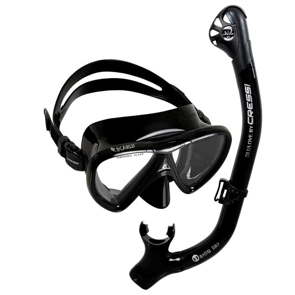 Cressi The Ikarus Mask and Orion Snorkel Combo Set - DIPNDIVE