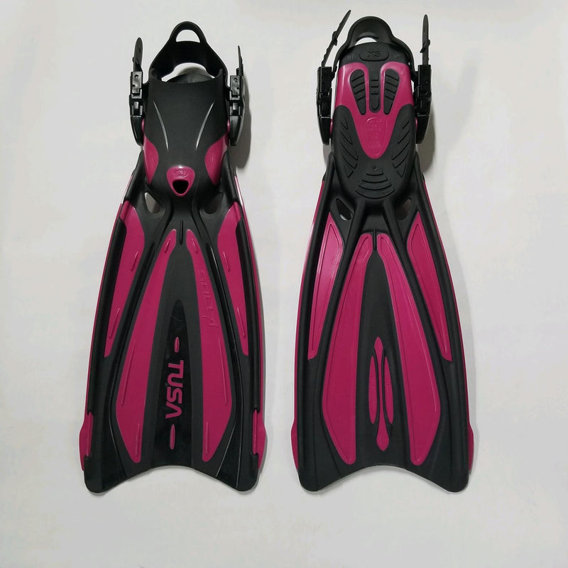 Used Tusa Open Heel Solla Dive Fins - Rose Pink, Size: X-Small / US:3-5 / EU: 34-38 - DIPNDIVE