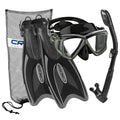 Cressi Pano 4 Mask - Supernova Dry Snorkel - Palau Fins Snorkel Set - DIPNDIVE