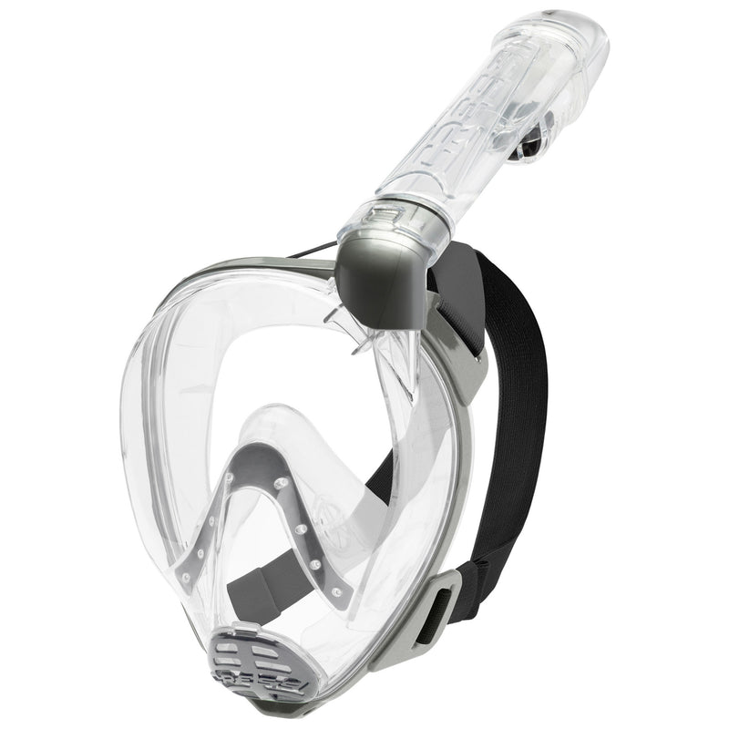 Used Cressi Baron Adult Snorkeling Full Face Mask - Clear/Clear, Size: Small/Medium